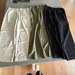 3 Pairs Women Large Old Navy High-Waisted Linen-Blend Wide-Leg Pants Barely Worn